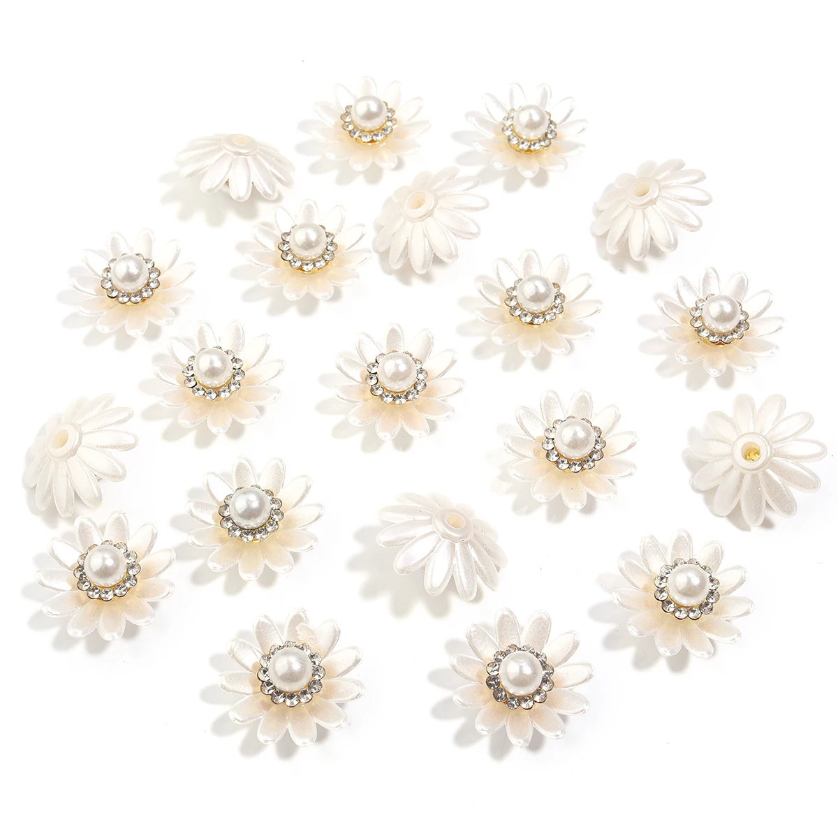 20pcs/lot Imitation Pearl Flower Charms with Rhinestone Resin Flower Leaves Beads For Jewelry Making Bracelet Necklace Earrings-15 20pcs/lot Imitation Pearl Flower Charms with Rhinestone Resin Flower Leaves Beads For Jewelry Making Bracelet Necklace Earrings-15