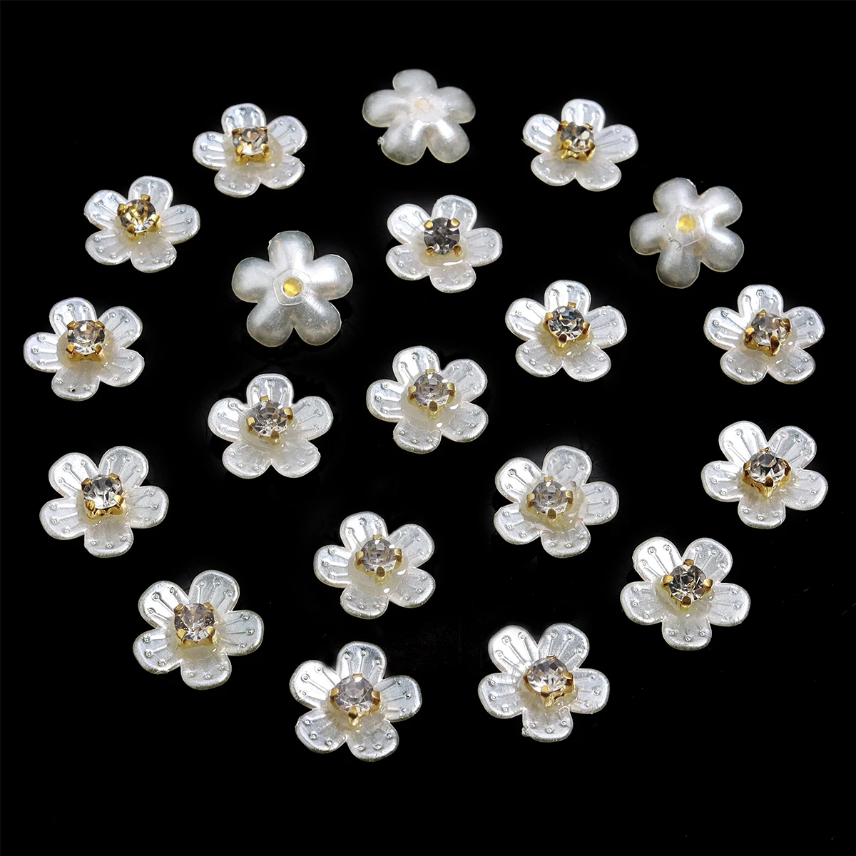20pcs/lot Imitation Pearl Flower Charms with Rhinestone Resin Flower Leaves Beads For Jewelry Making Bracelet Necklace Earrings-16 20pcs/lot Imitation Pearl Flower Charms with Rhinestone Resin Flower Leaves Beads For Jewelry Making Bracelet Necklace Earrings-16