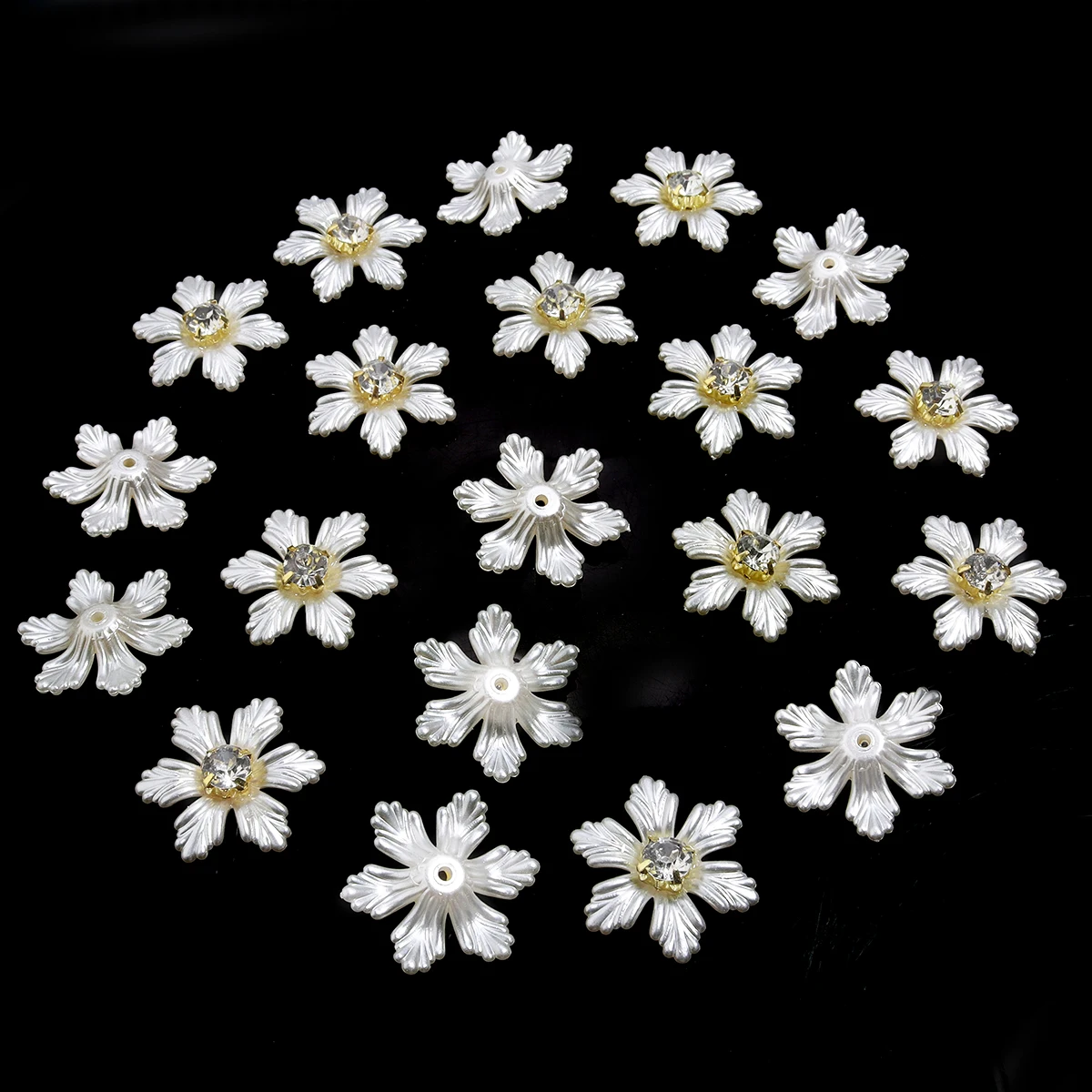 20pcs/lot Imitation Pearl Flower Charms with Rhinestone Resin Flower Leaves Beads For Jewelry Making Bracelet Necklace Earrings-18 20pcs/lot Imitation Pearl Flower Charms with Rhinestone Resin Flower Leaves Beads For Jewelry Making Bracelet Necklace Earrings-18