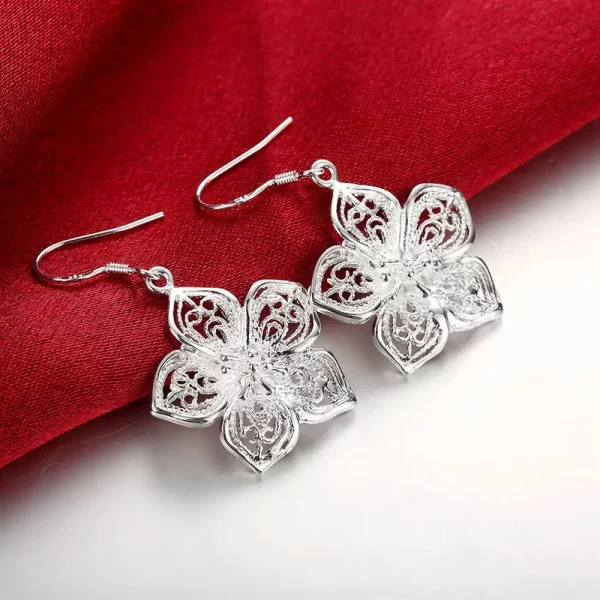 high quality jewelry 925 sterling silver earring fashion retro flowers earrings for women luxury gifts