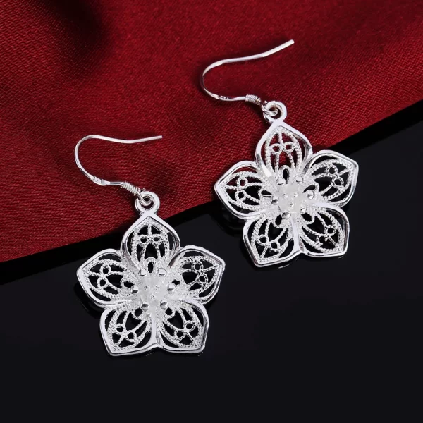 high quality jewelry 925 sterling silver earring fashion retro flowers earrings for women luxury gifts