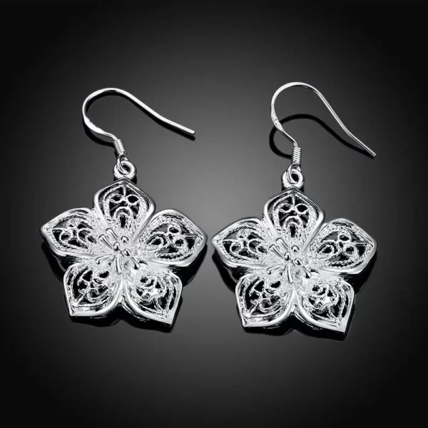 high quality jewelry 925 sterling silver earring fashion retro flowers earrings for women luxury gifts