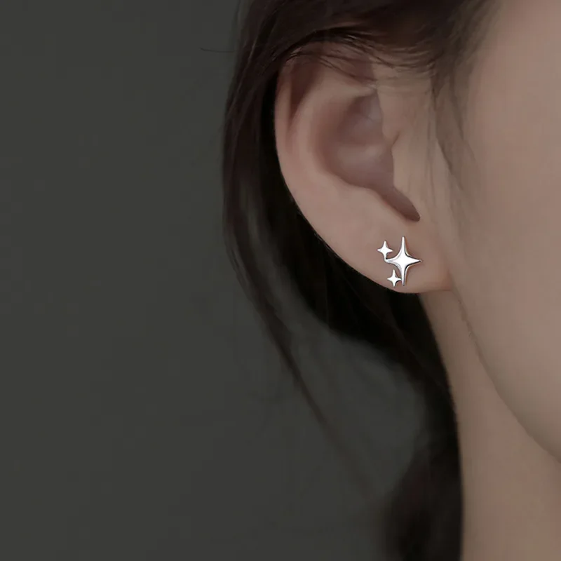 Ventfille 925 Sterling Silver Star Earring for Women Girl Simple Tassels Chain Fashion Office Jewelry Gift Dropshipping-7