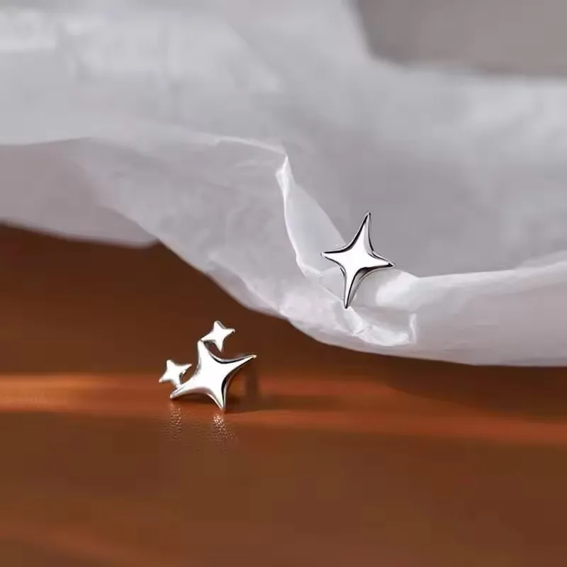 Ventfille 925 Sterling Silver Star Earring for Women Girl Simple Tassels Chain Fashion Office Jewelry Gift Dropshipping-8