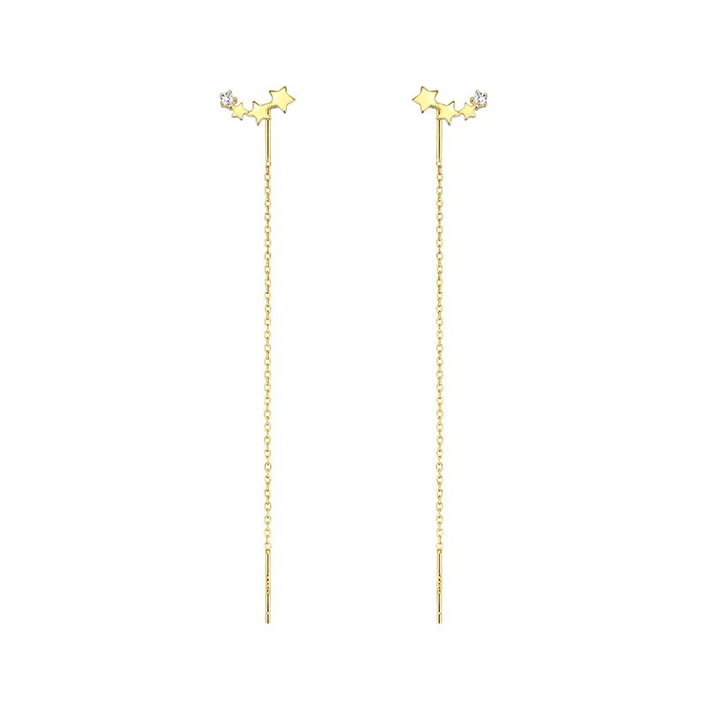 Ventfille 925 Sterling Silver Star Earring for Women Girl Simple Tassels Chain Fashion Office Jewelry Gift Dropshipping-20
