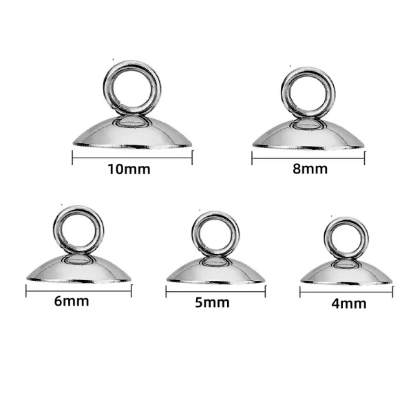50pcs 4/5/6/8/10mm stainless steel pendant bail bead cap cup pearl pin peg for diy necklace earring charm pendant jewelry making