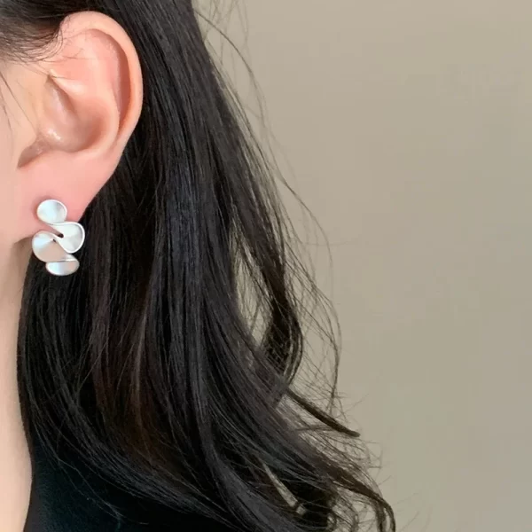 real 925 sterling silver 18k gold twisted flower stud earring for women minimalist personality fine jewelry trendy accessory