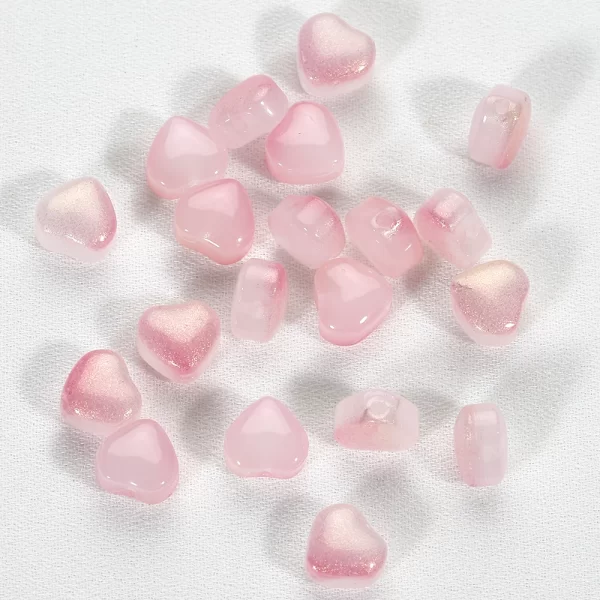 20pcs ab color heart beads 6mm red czech glass loose spacer beads for diy earrings necklace jewelry making hairpin accessories