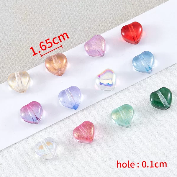 20pcs ab color heart beads 6mm red czech glass loose spacer beads for diy earrings necklace jewelry making hairpin accessories