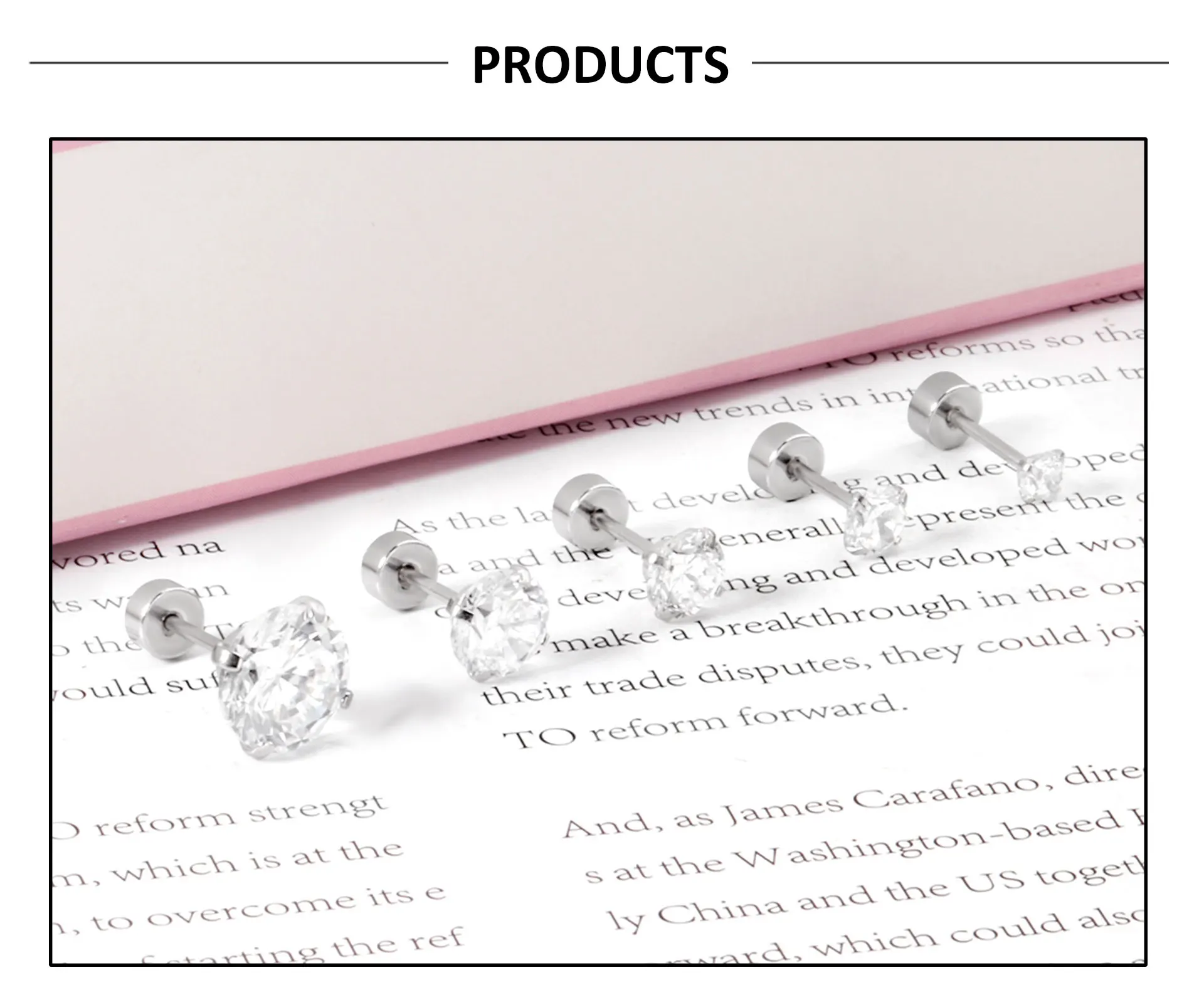 LUXUSTEEL 1Pairs/2Pcs Stainless Steel Crystal Studs Earrings For Women Men 4 Prong Tragus Round Clear Cubic Zirconia Ear Jewelry-12 LUXUSTEEL 1Pairs/2Pcs Stainless Steel Crystal Studs Earrings For Women Men 4 Prong Tragus Round Clear Cubic Zirconia Ear Jewelry-12