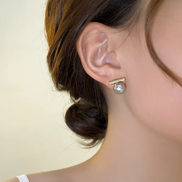 new french minimalist grey imitation pearl pendant earrings 2025 fashion jewelry daily wear accessories for girls women‘s party