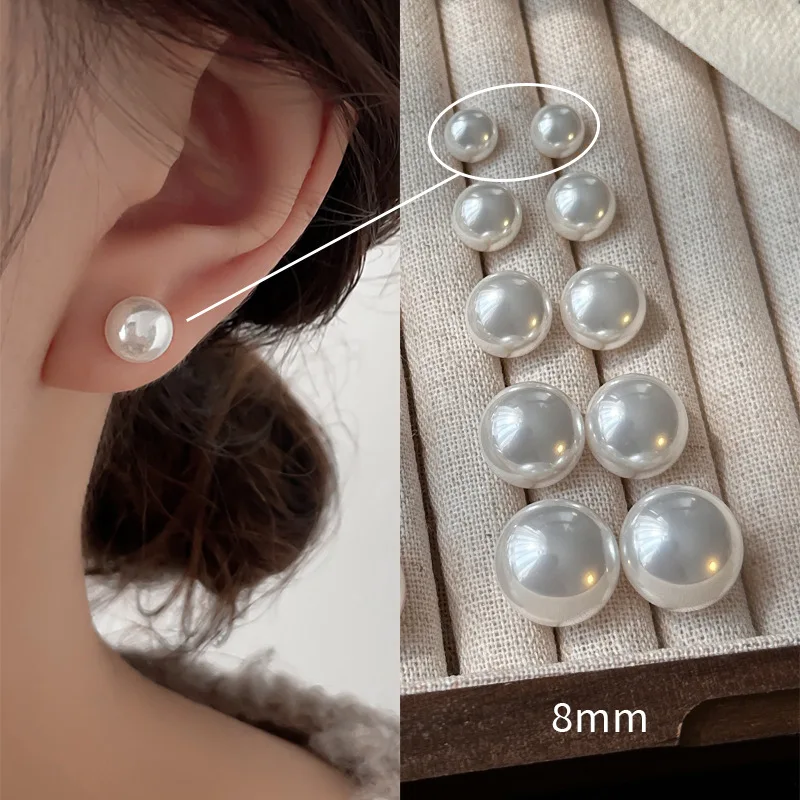 New 925 Sterling Silver Pearl Stud Earrings Simple Style Charm Women Earrings Beautiful Jewelry for Friends Birthday Party Gift-1 New 925 Sterling Silver Pearl Stud Earrings Simple Style Charm Women Earrings Beautiful Jewelry for Friends Birthday Party Gift-1