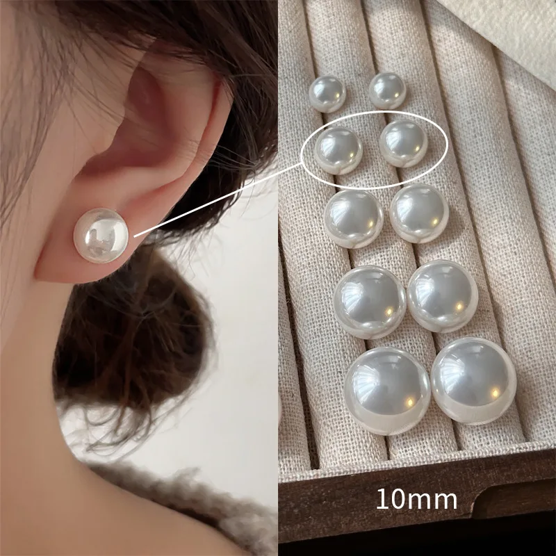 New 925 Sterling Silver Pearl Stud Earrings Simple Style Charm Women Earrings Beautiful Jewelry for Friends Birthday Party Gift-2 New 925 Sterling Silver Pearl Stud Earrings Simple Style Charm Women Earrings Beautiful Jewelry for Friends Birthday Party Gift-2