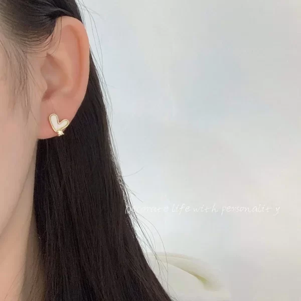 korean fashion cute flower heart stud earrings for women vintage rose daisy pattern enamel earrings bridal wedding jewelry