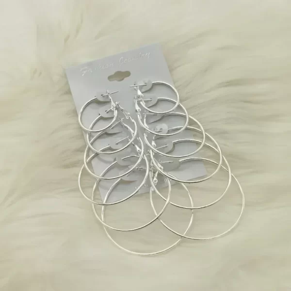 6pairs hoop earrings set big circle earrings jewelry for women girls ear clip punk style earrings fashion jewelry accessories