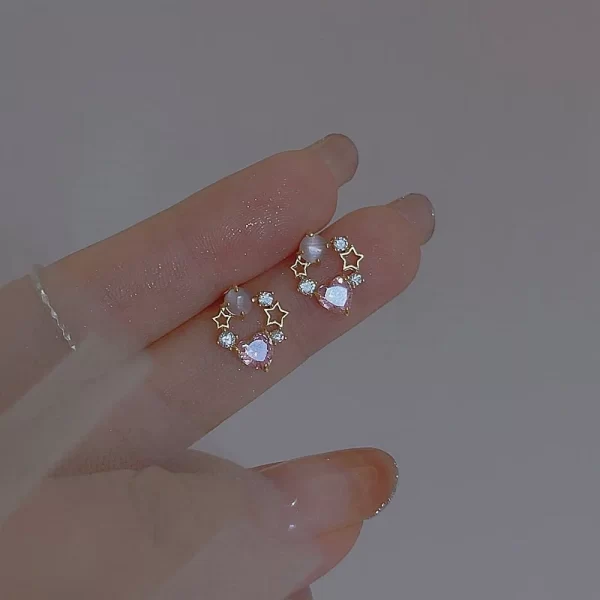 korean exquisite dragonfly heart butterfly earrings for women bling zircon stud earring girl wedding party sweet jewelry brincos