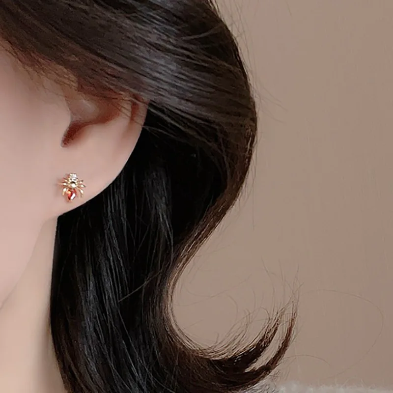 Korean Exquisite Dragonfly Heart Butterfly Earrings For Women Bling Zircon Stud Earring Girl Wedding Party Sweet Jewelry Brincos-4