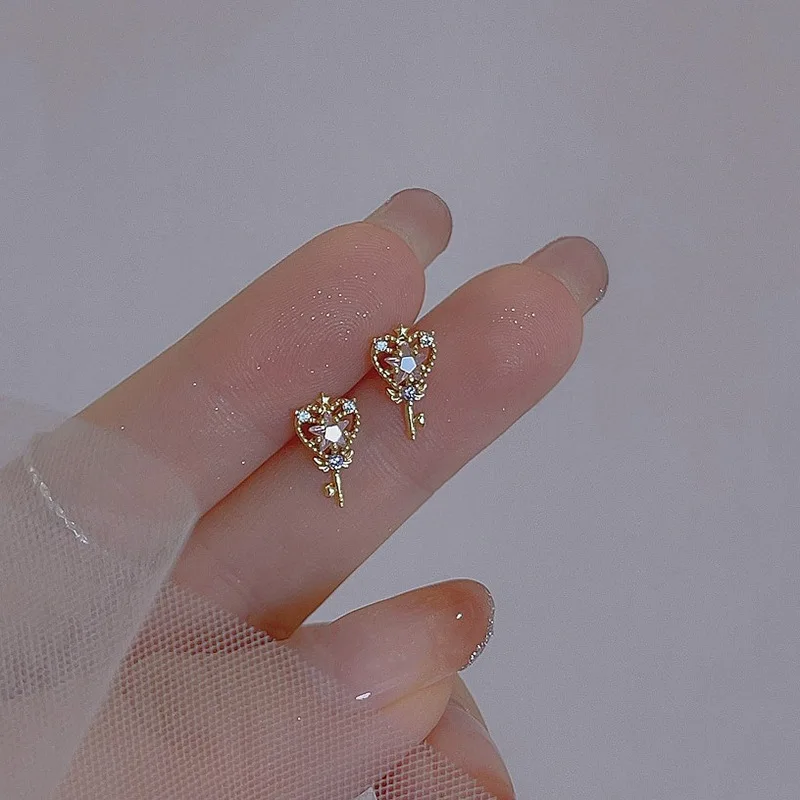 Korean Exquisite Dragonfly Heart Butterfly Earrings For Women Bling Zircon Stud Earring Girl Wedding Party Sweet Jewelry Brincos-17