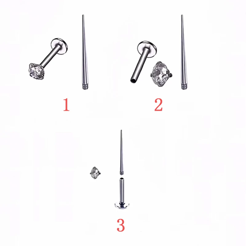 1PCS 1.2mm Bowknot Horseshoe Ring Stainless Steel Ear Bone Nail Shiny Screws Earrings Y2K Hottie Cochlea Piercing Body Jewelry-1
