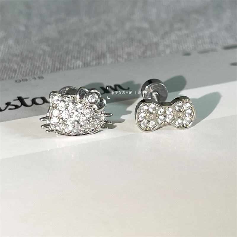 1PCS 1.2mm Bowknot Horseshoe Ring Stainless Steel Ear Bone Nail Shiny Screws Earrings Y2K Hottie Cochlea Piercing Body Jewelry-3