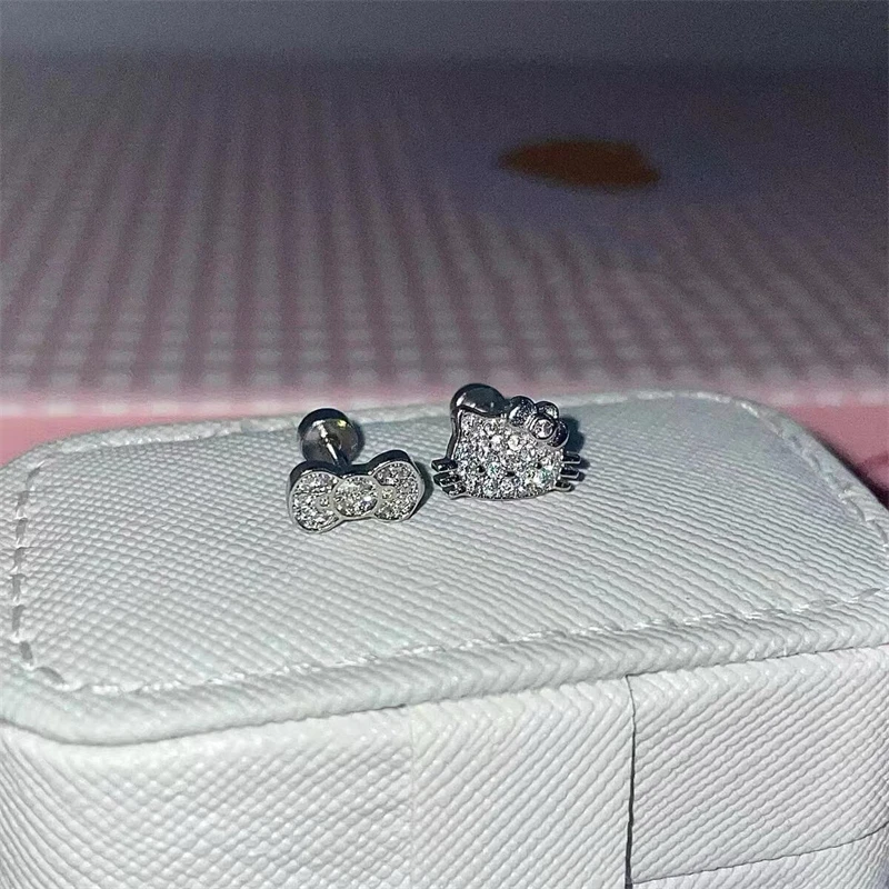 1PCS 1.2mm Bowknot Horseshoe Ring Stainless Steel Ear Bone Nail Shiny Screws Earrings Y2K Hottie Cochlea Piercing Body Jewelry-4