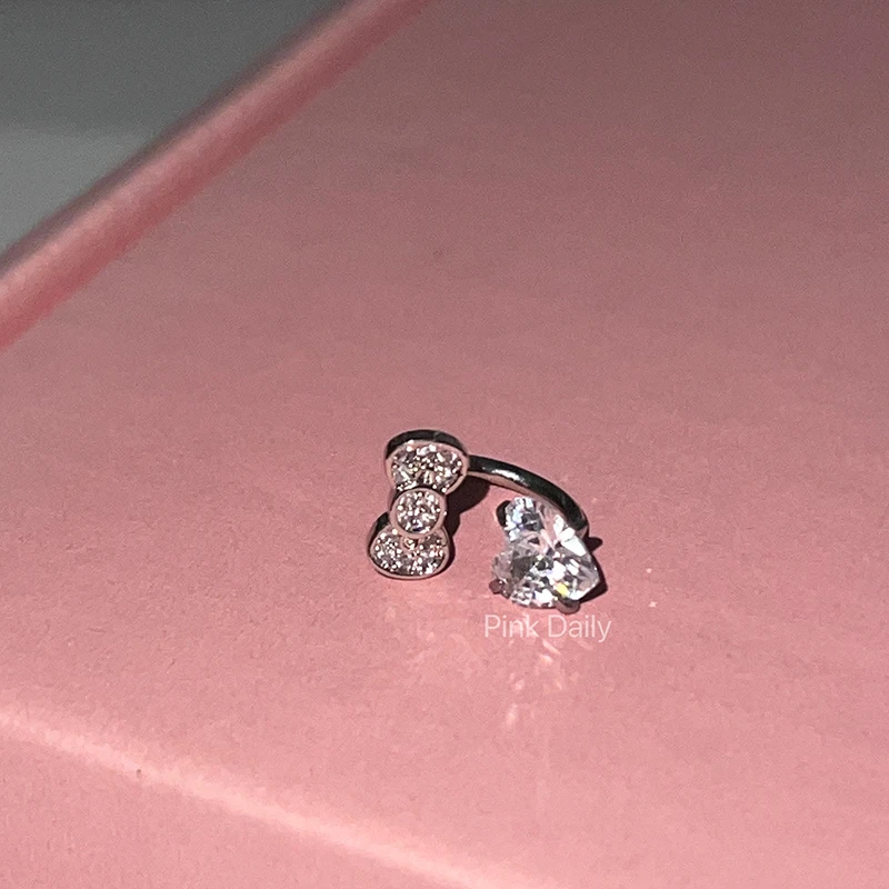 1PCS 1.2mm Bowknot Horseshoe Ring Stainless Steel Ear Bone Nail Shiny Screws Earrings Y2K Hottie Cochlea Piercing Body Jewelry-6