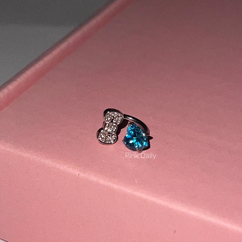 1PCS 1.2mm Bowknot Horseshoe Ring Stainless Steel Ear Bone Nail Shiny Screws Earrings Y2K Hottie Cochlea Piercing Body Jewelry-8