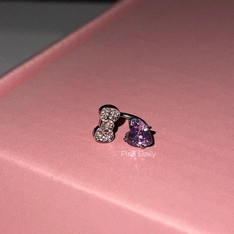 1PCS 1.2mm Bowknot Horseshoe Ring Stainless Steel Ear Bone Nail Shiny Screws Earrings Y2K Hottie Cochlea Piercing Body Jewelry-9