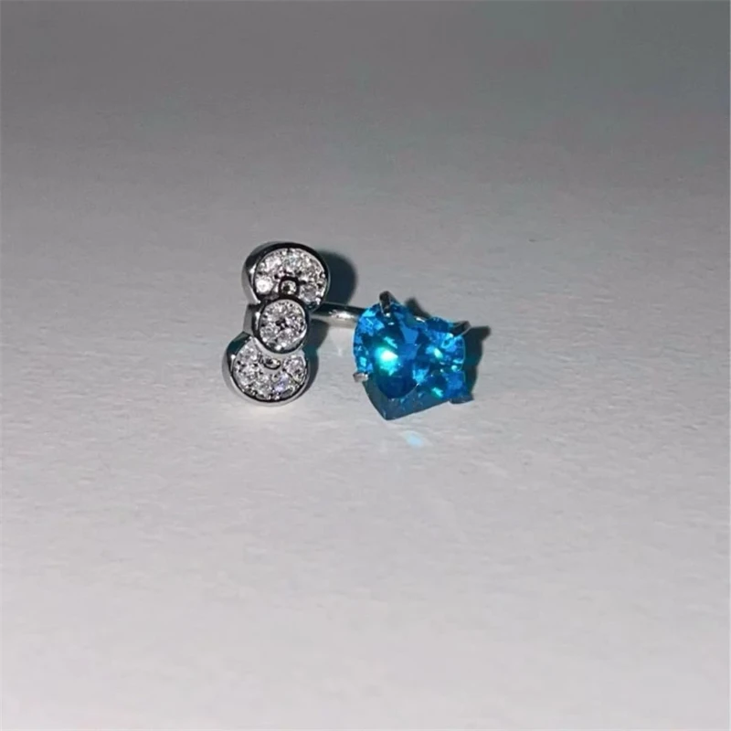 1PCS 1.2mm Bowknot Horseshoe Ring Stainless Steel Ear Bone Nail Shiny Screws Earrings Y2K Hottie Cochlea Piercing Body Jewelry-11