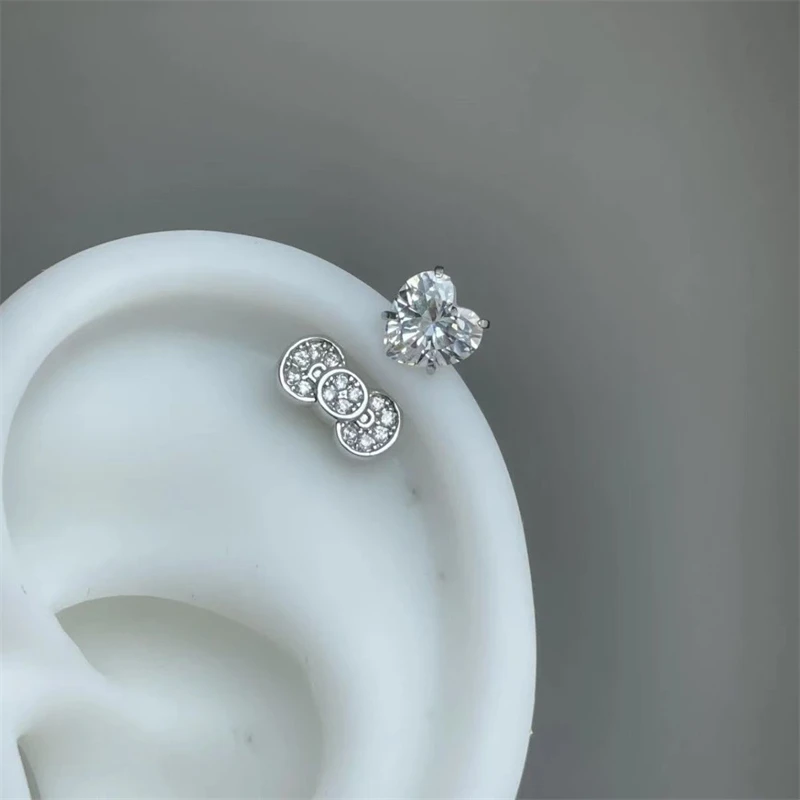 1PCS 1.2mm Bowknot Horseshoe Ring Stainless Steel Ear Bone Nail Shiny Screws Earrings Y2K Hottie Cochlea Piercing Body Jewelry-12