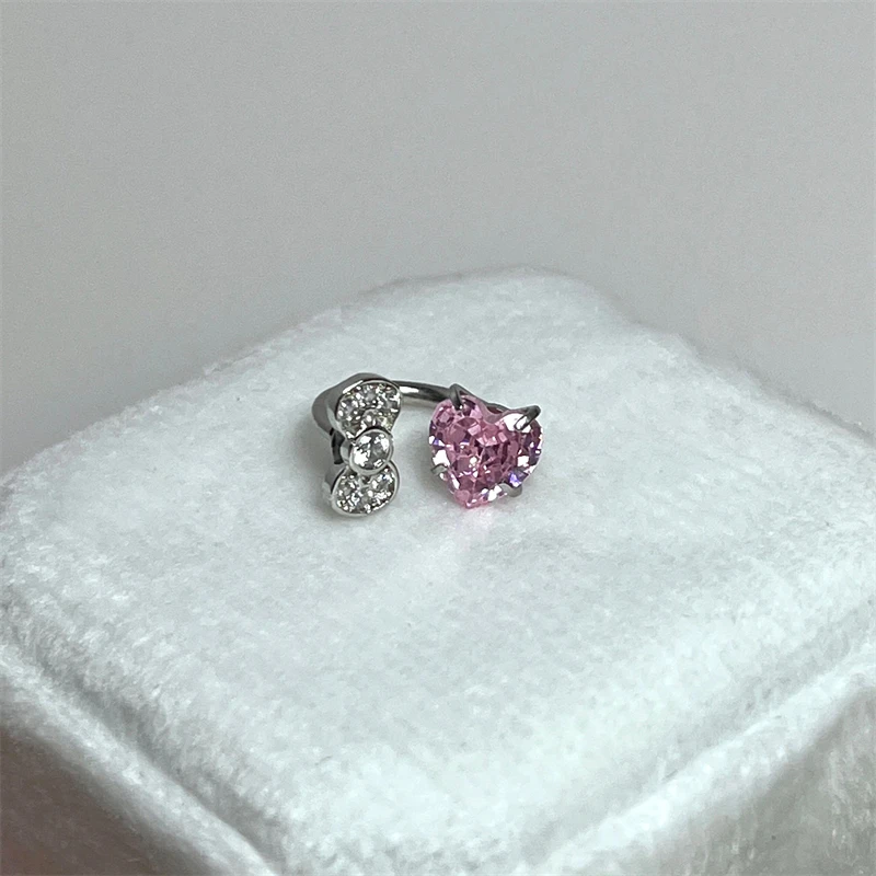 1PCS 1.2mm Bowknot Horseshoe Ring Stainless Steel Ear Bone Nail Shiny Screws Earrings Y2K Hottie Cochlea Piercing Body Jewelry-13