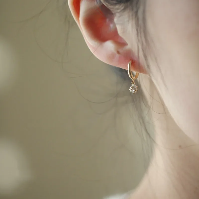925 Silver Needle Crystal Zircon Golden Round Earrings Geometric Flower Rhinestones Hoop Classic Earrings Jewelry Party Gifts-11