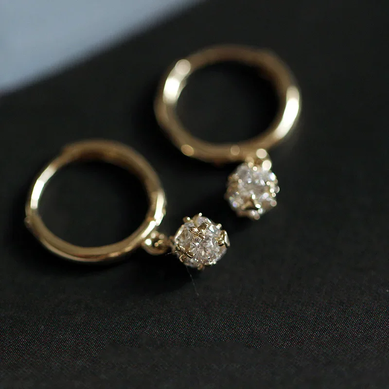 925 Silver Needle Crystal Zircon Golden Round Earrings Geometric Flower Rhinestones Hoop Classic Earrings Jewelry Party Gifts-13