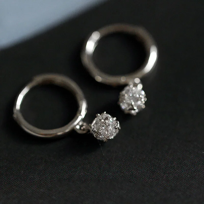 925 Silver Needle Crystal Zircon Golden Round Earrings Geometric Flower Rhinestones Hoop Classic Earrings Jewelry Party Gifts-16