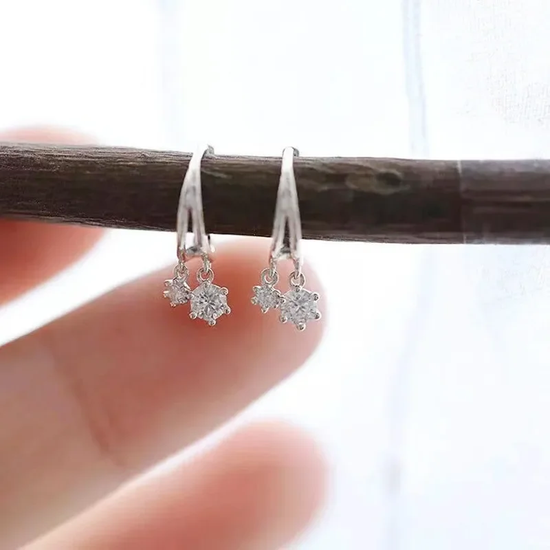 925 Silver Needle Crystal Zircon Golden Round Earrings Geometric Flower Rhinestones Hoop Classic Earrings Jewelry Party Gifts-21
