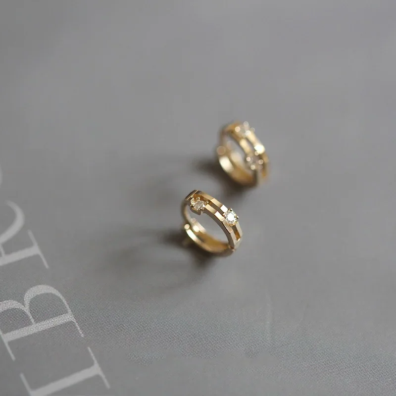 925 Silver Needle Crystal Zircon Golden Round Earrings Geometric Flower Rhinestones Hoop Classic Earrings Jewelry Party Gifts-24