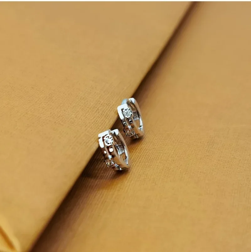 925 Silver Needle Crystal Zircon Golden Round Earrings Geometric Flower Rhinestones Hoop Classic Earrings Jewelry Party Gifts-25