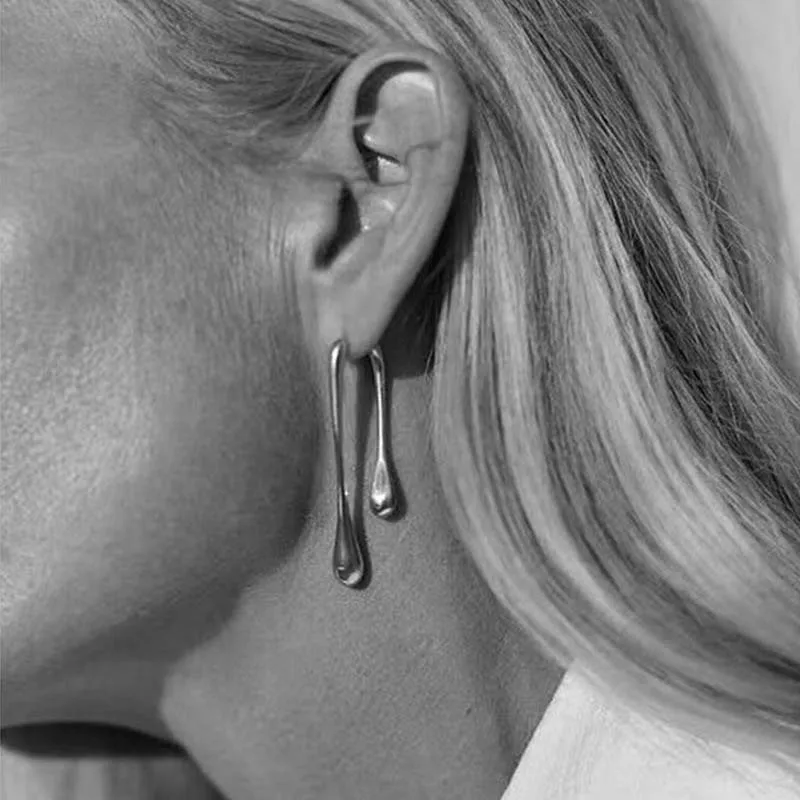 Fashion Metal Water Drop Long Pendant Earrings for Women Vintage Exaggerated Geometric Earrings Jewelry Party Gifts-3 Fashion Metal Water Drop Long Pendant Earrings for Women Vintage Exaggerated Geometric Earrings Jewelry Party Gifts-3