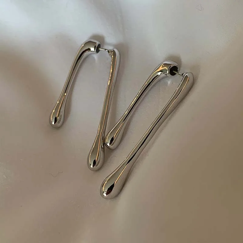Fashion Metal Water Drop Long Pendant Earrings for Women Vintage Exaggerated Geometric Earrings Jewelry Party Gifts-5 Fashion Metal Water Drop Long Pendant Earrings for Women Vintage Exaggerated Geometric Earrings Jewelry Party Gifts-5