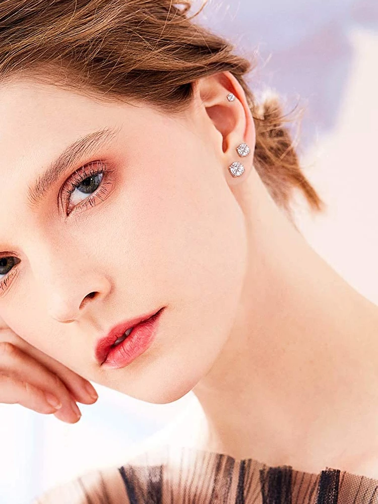 BAMOER Platinum Plated Classic Round CZ Stud Earrings Prongs Set 925 Sterling Silver Hypoallergenic Elegant Jewellry 3mm 5mm 7mm-1 BAMOER Platinum Plated Classic Round CZ Stud Earrings Prongs Set 925 Sterling Silver Hypoallergenic Elegant Jewellry 3mm 5mm 7mm-1
