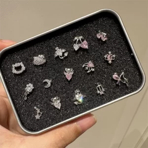 1 pcs shiny pink zircon 316l stainless steel ear bone nail new fashion delicate earrings for women y2k piercing jewelry gifts
