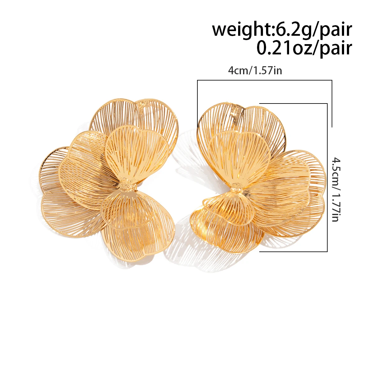 Lacteo Creative Multi Layer Petal Flower Stud Earrings for Women Trendy Classic Floral Piercing Earrings Fashion Jewelry Gift-2