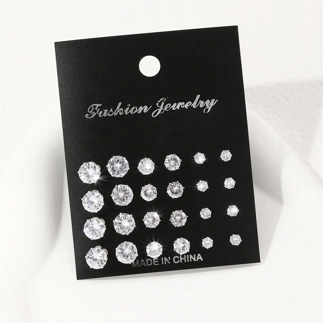 12 Pairs Of Luxurious, Simple, Shiny, And Caring Zirconia Decorative Earrings Are Suitable For Gifts To Parties,And Couples-5