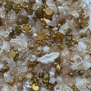 30g/bag mixed baroque rose imitation pearl bow diy accessories