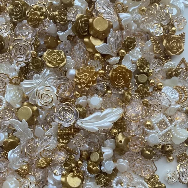 30g/bag mixed baroque rose imitation pearl bow diy accessories