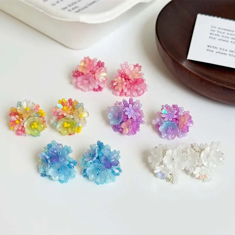 New Exquisite Colorful Flower Round Stud Earrings for Women Romantic Beads Flower Earrings Sweet Fashion Ear Jewelry Accessories-4 New Exquisite Colorful Flower Round Stud Earrings for Women Romantic Beads Flower Earrings Sweet Fashion Ear Jewelry Accessories-4