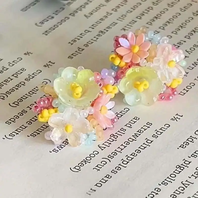 New Exquisite Colorful Flower Round Stud Earrings for Women Romantic Beads Flower Earrings Sweet Fashion Ear Jewelry Accessories-5 New Exquisite Colorful Flower Round Stud Earrings for Women Romantic Beads Flower Earrings Sweet Fashion Ear Jewelry Accessories-5