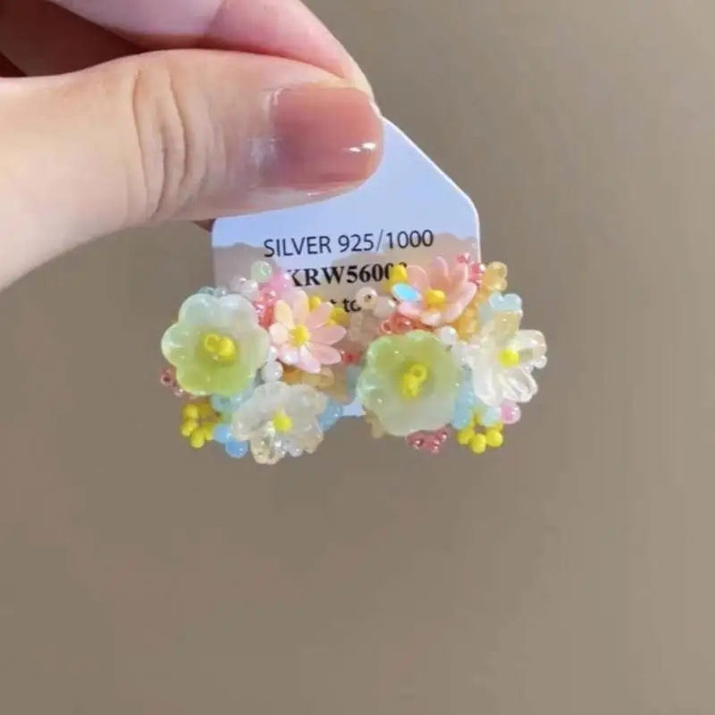 New Exquisite Colorful Flower Round Stud Earrings for Women Romantic Beads Flower Earrings Sweet Fashion Ear Jewelry Accessories-7 New Exquisite Colorful Flower Round Stud Earrings for Women Romantic Beads Flower Earrings Sweet Fashion Ear Jewelry Accessories-7