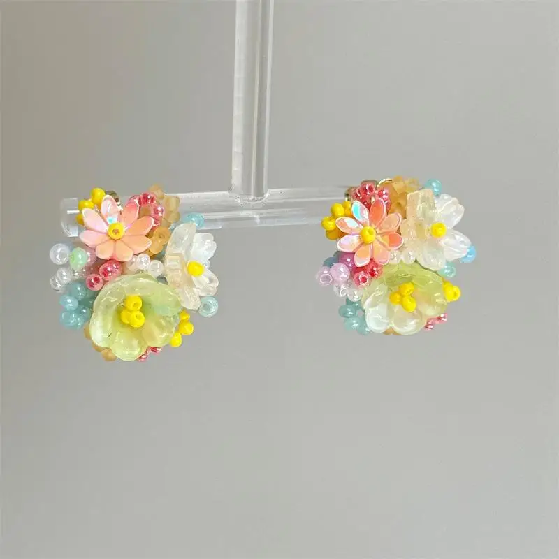 New Exquisite Colorful Flower Round Stud Earrings for Women Romantic Beads Flower Earrings Sweet Fashion Ear Jewelry Accessories-11 New Exquisite Colorful Flower Round Stud Earrings for Women Romantic Beads Flower Earrings Sweet Fashion Ear Jewelry Accessories-11
