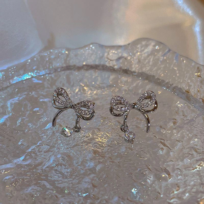 JWER Trend Elegant Alloy Bowknot Zircon Small Studs Earring Korea Charm Chic Women Crystal Piercings Jewelry for Teens-3 JWER Trend Elegant Alloy Bowknot Zircon Small Studs Earring Korea Charm Chic Women Crystal Piercings Jewelry for Teens-3